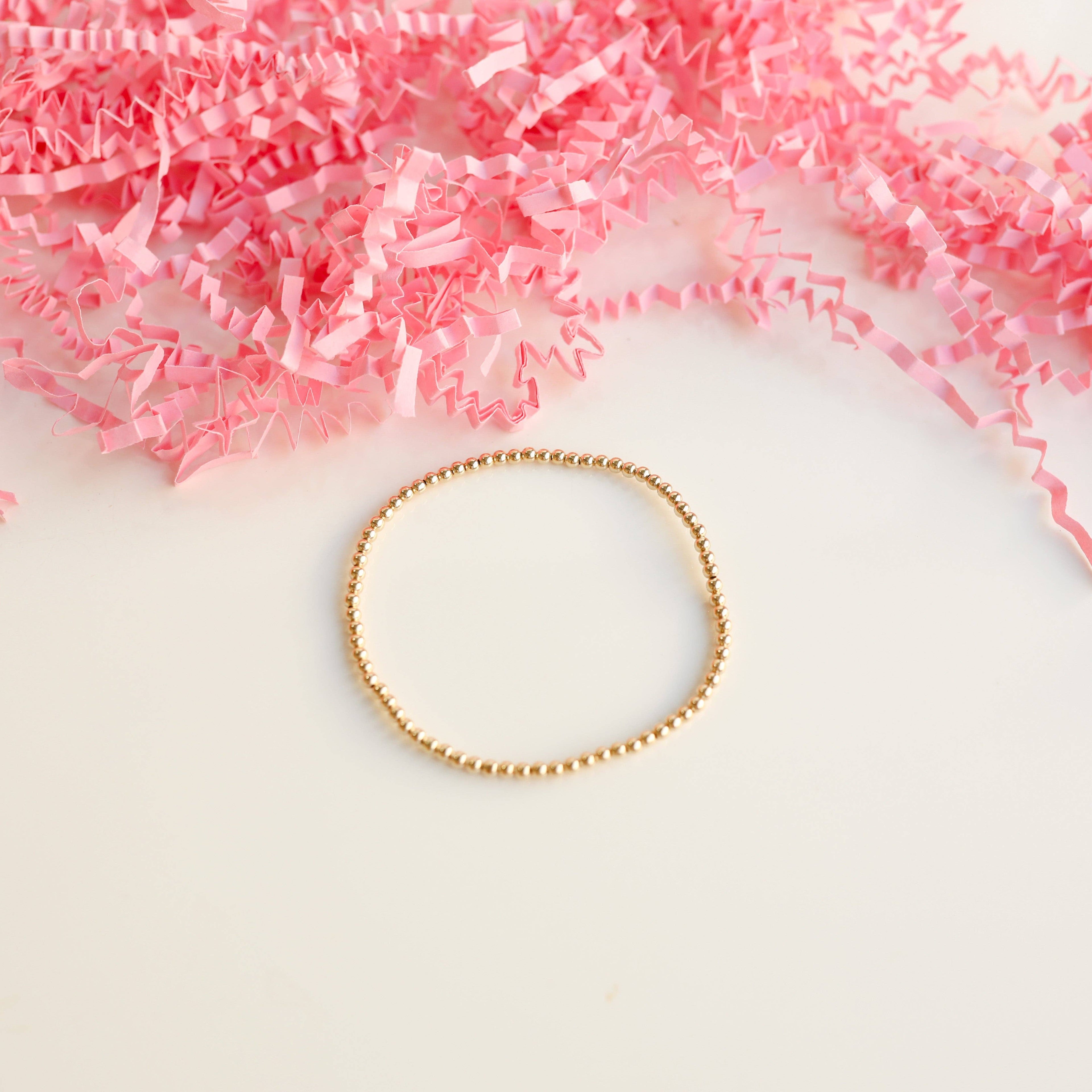 2.5MM Gold Beaded Bracelet