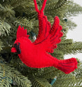 Cardinal Embroidered Wool Christmas Ornament