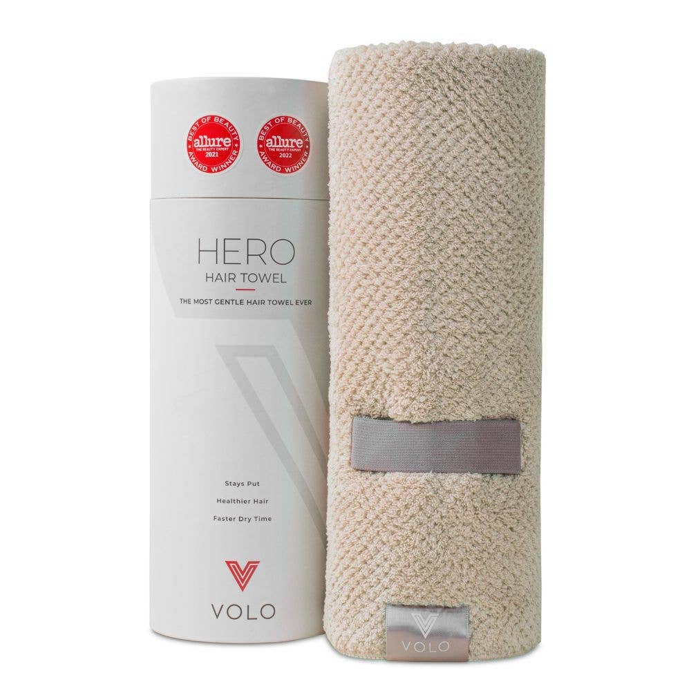 VOLO Hero Hair Towel- Latte Luxe Tube