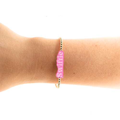Swiftie Pink Bead Bracelet (Kids Size)