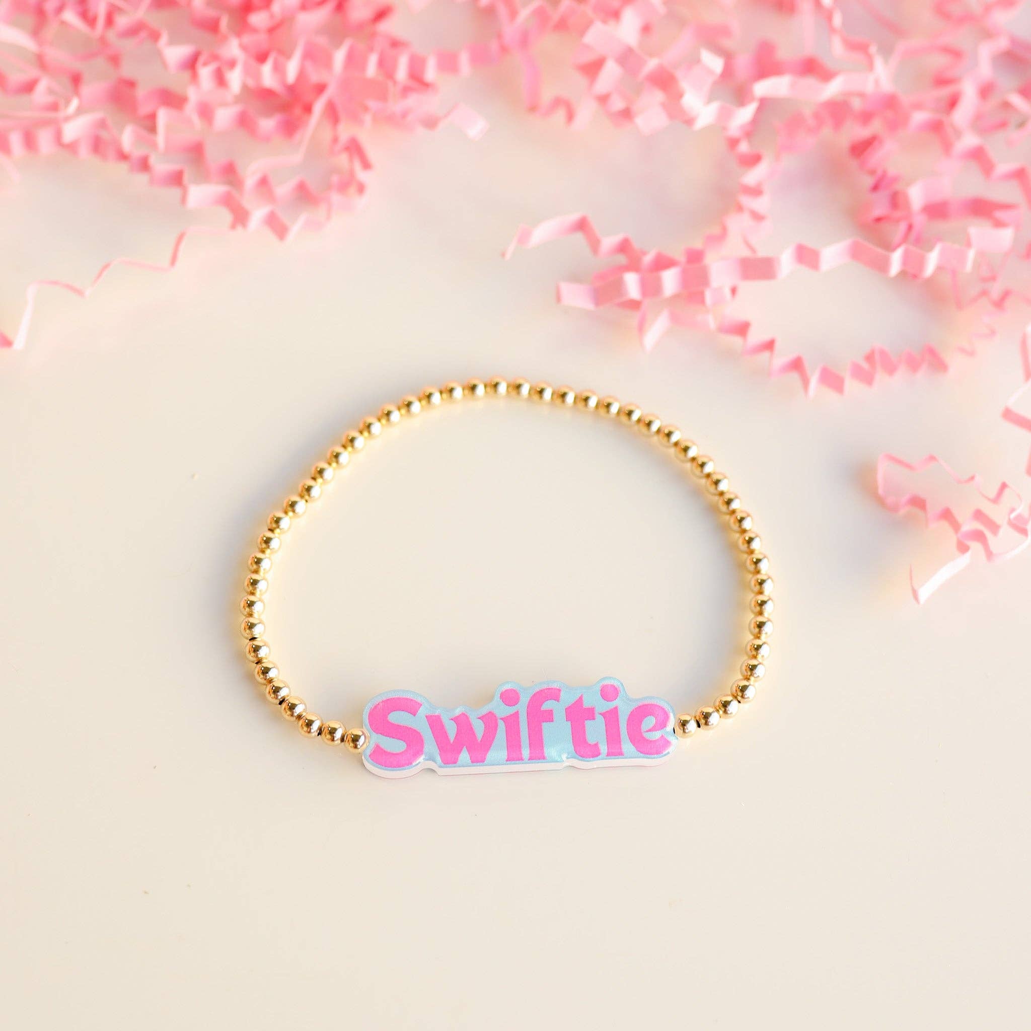 Swiftie Pink Bead Bracelet (Kids Size)