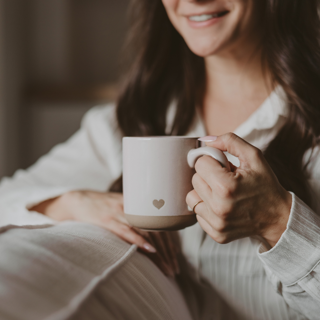 Heart Stoneware Coffee Mug - Home Decor & Gifts