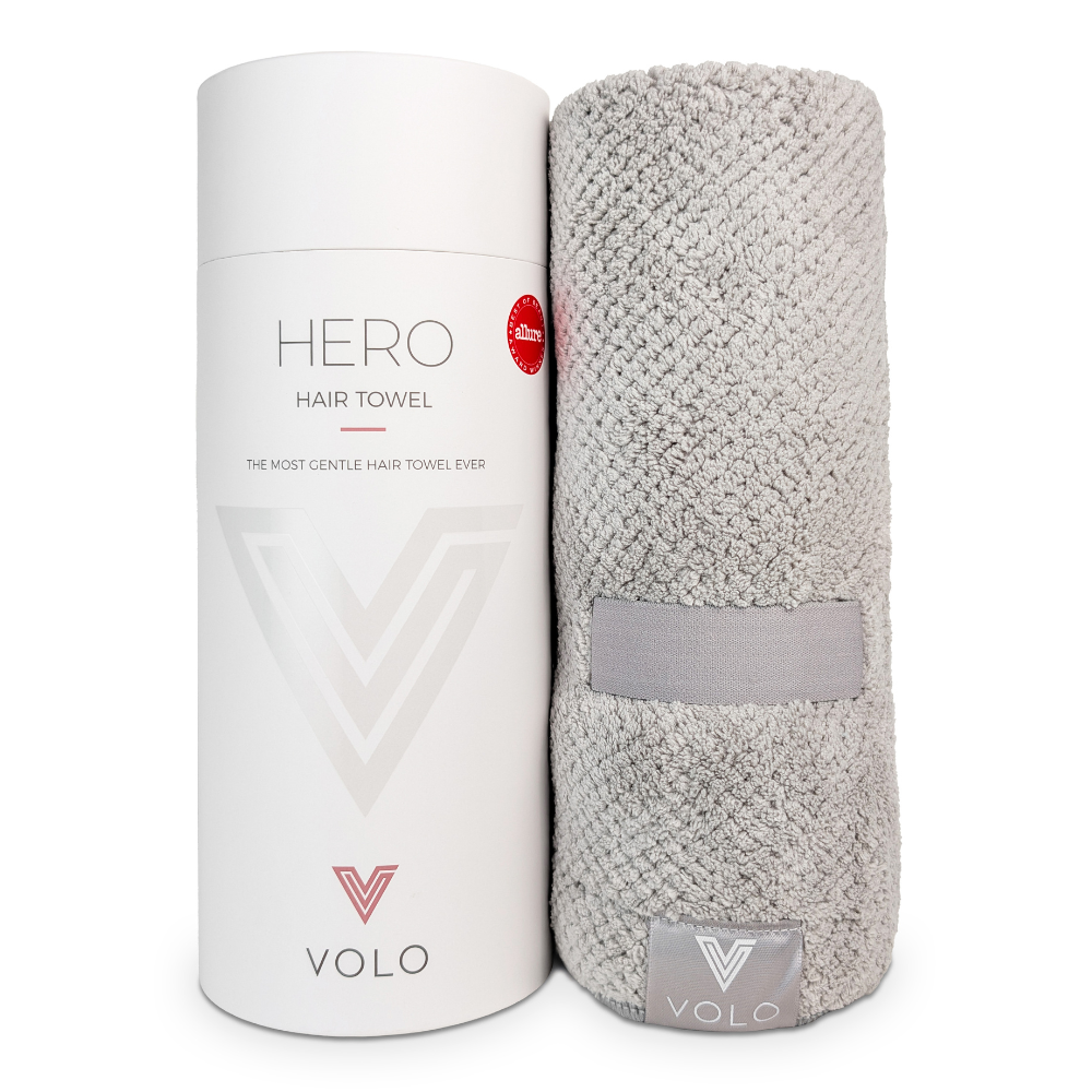 VOLO Hero Hair Towel- Luna Gray Luxe Tube