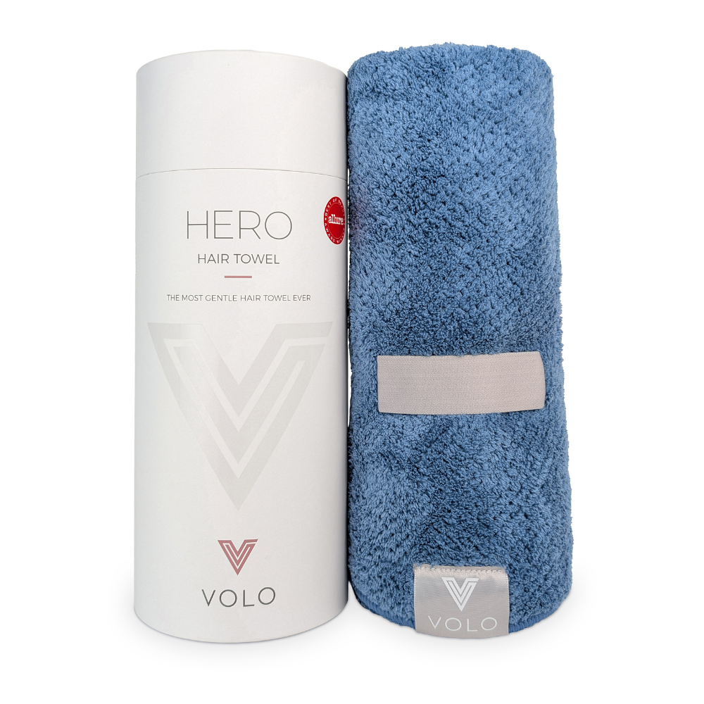 VOLO Hero Hair Towel- Cielo Blue Luxe Tube