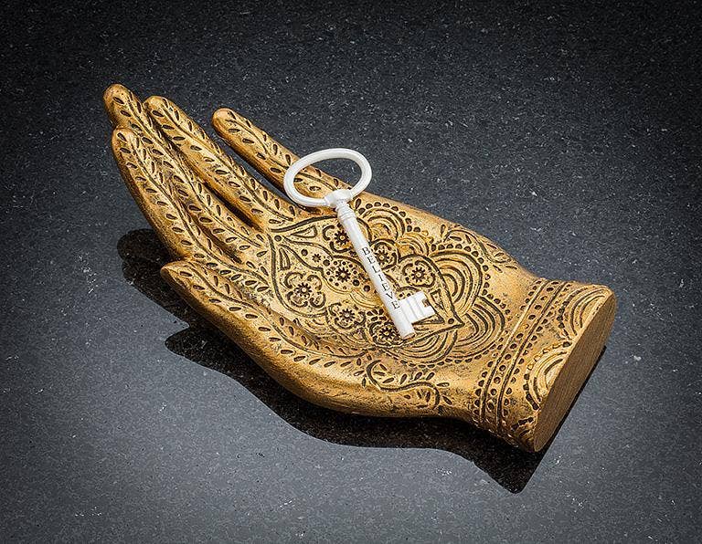 Gold Engraved Hand Dish (set of 2) - 6"L