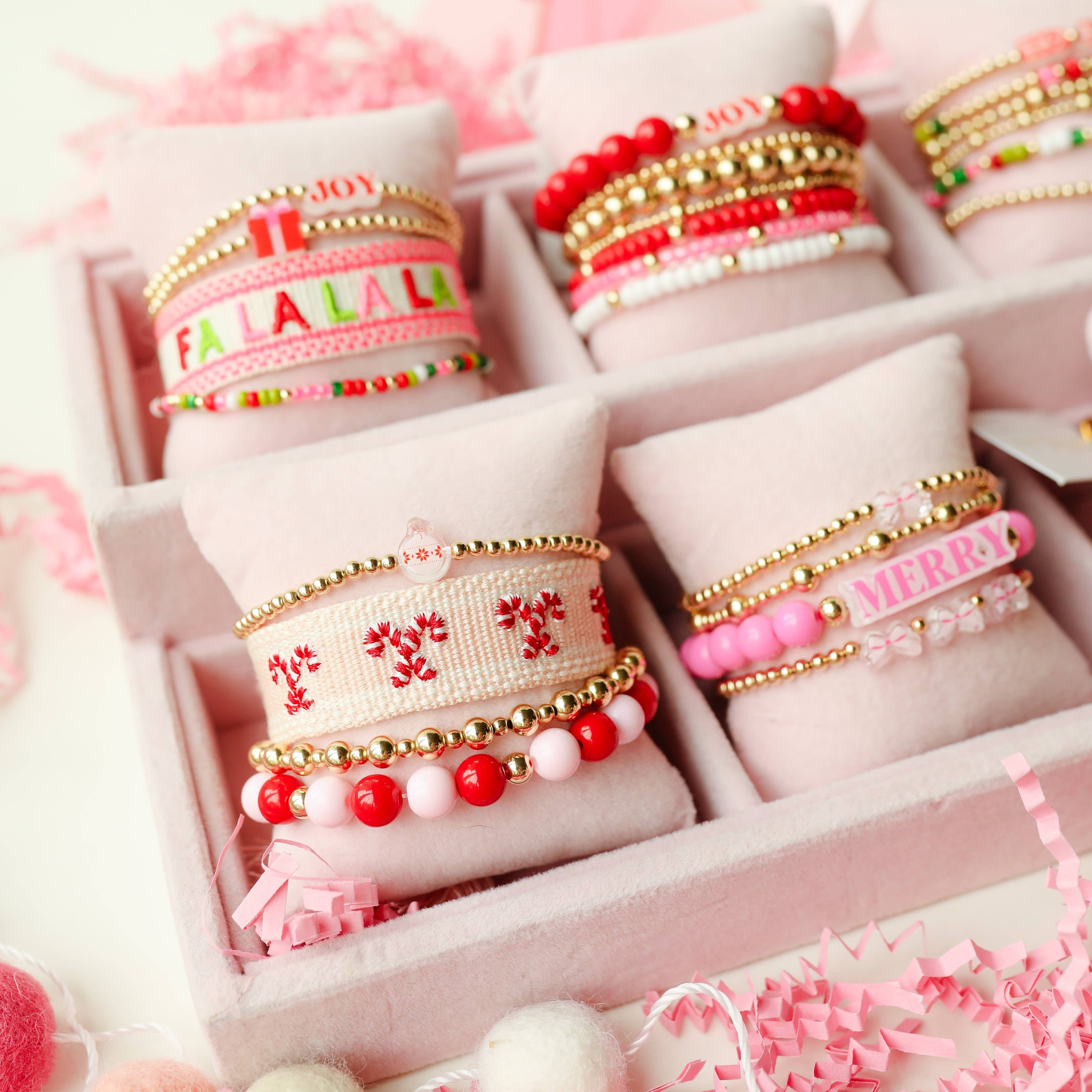 Red / Light Pink Bubble Bracelet