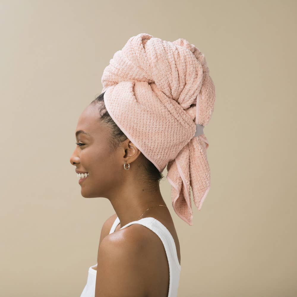 VOLO Hero Hair Towel- Cloud Pink Luxe Tube