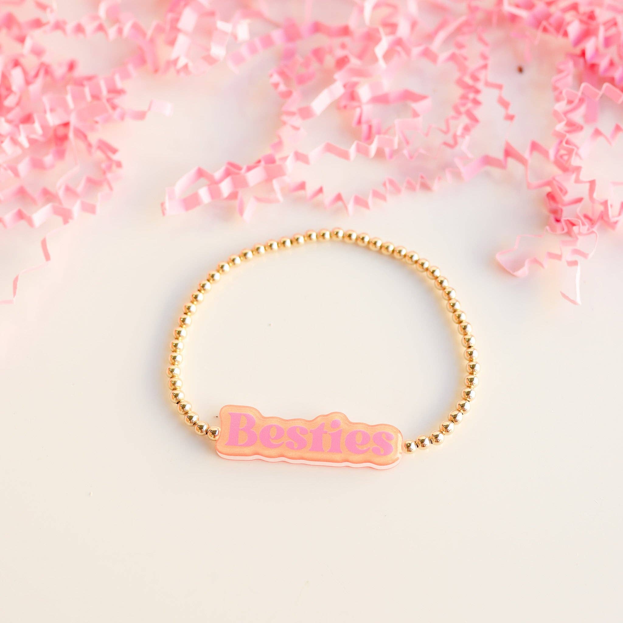 Bestie BB Bead Bracelet in Pink/Orange