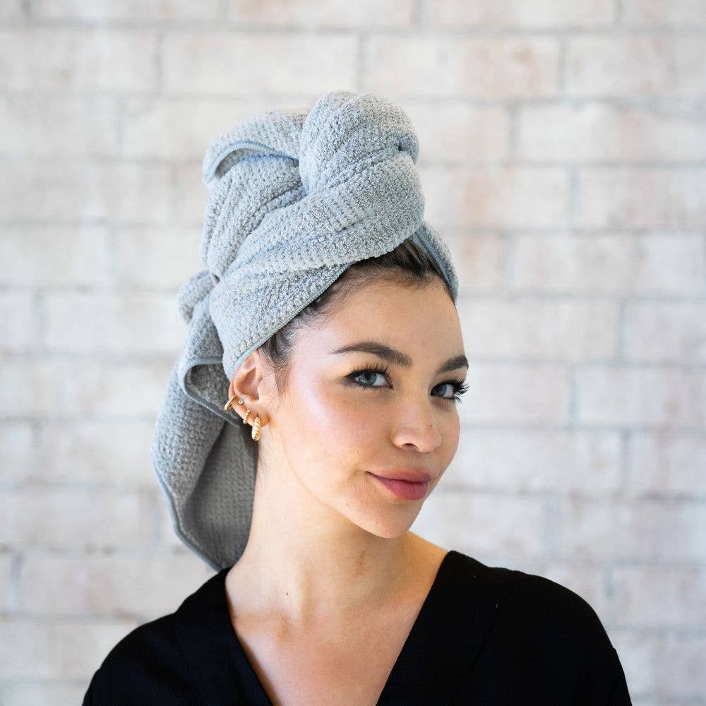 VOLO Hero Hair Towel- Luna Gray Luxe Tube