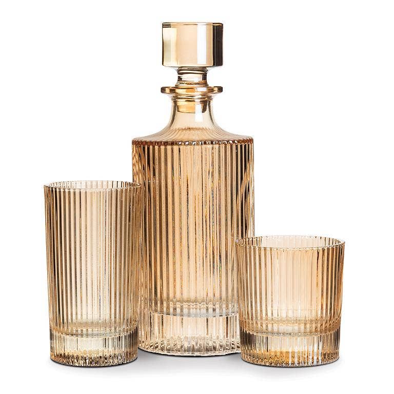 Vertical Optic Decanter-Amber-10.5"H(28oz) - Clearance
