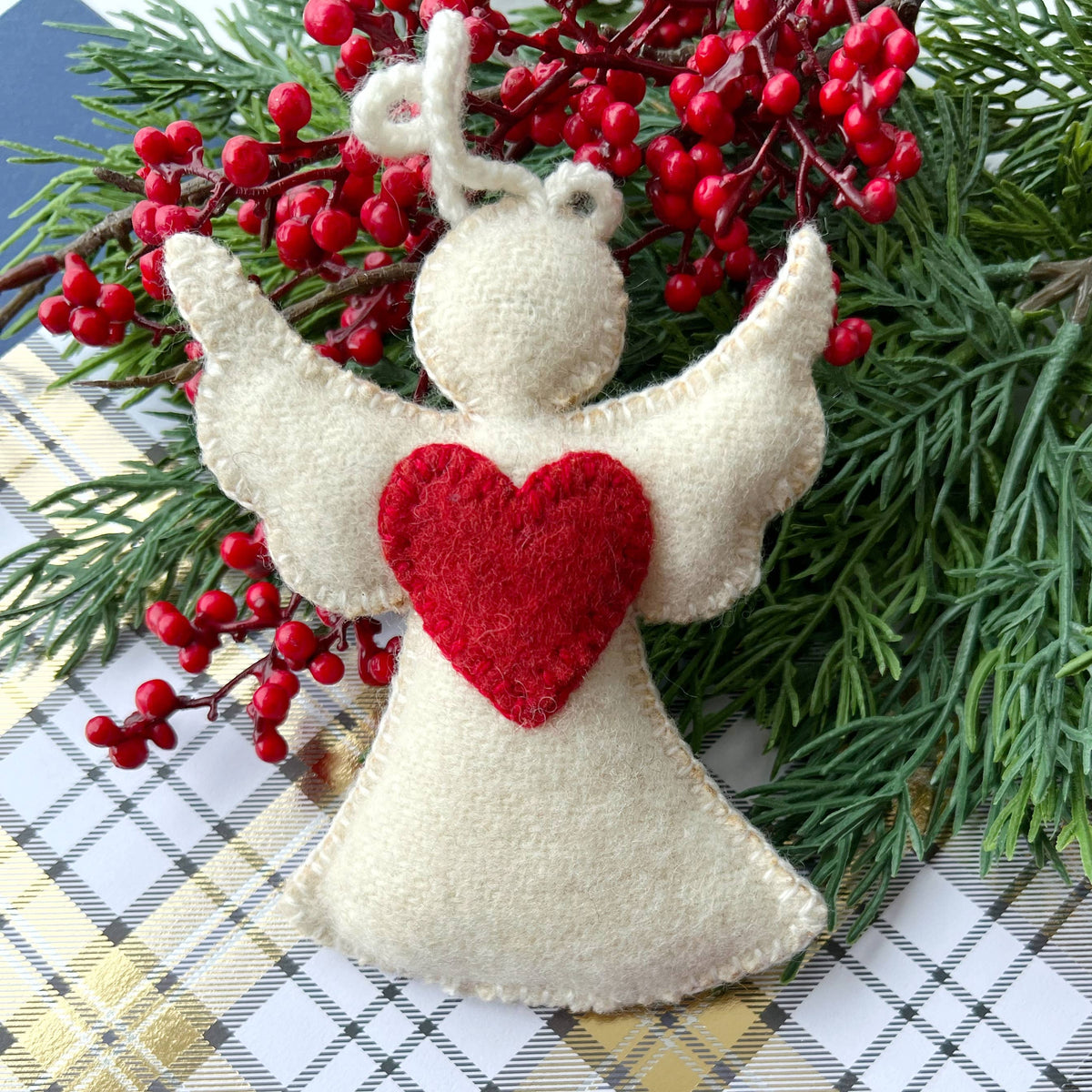 Heart Angel Christmas Ornament