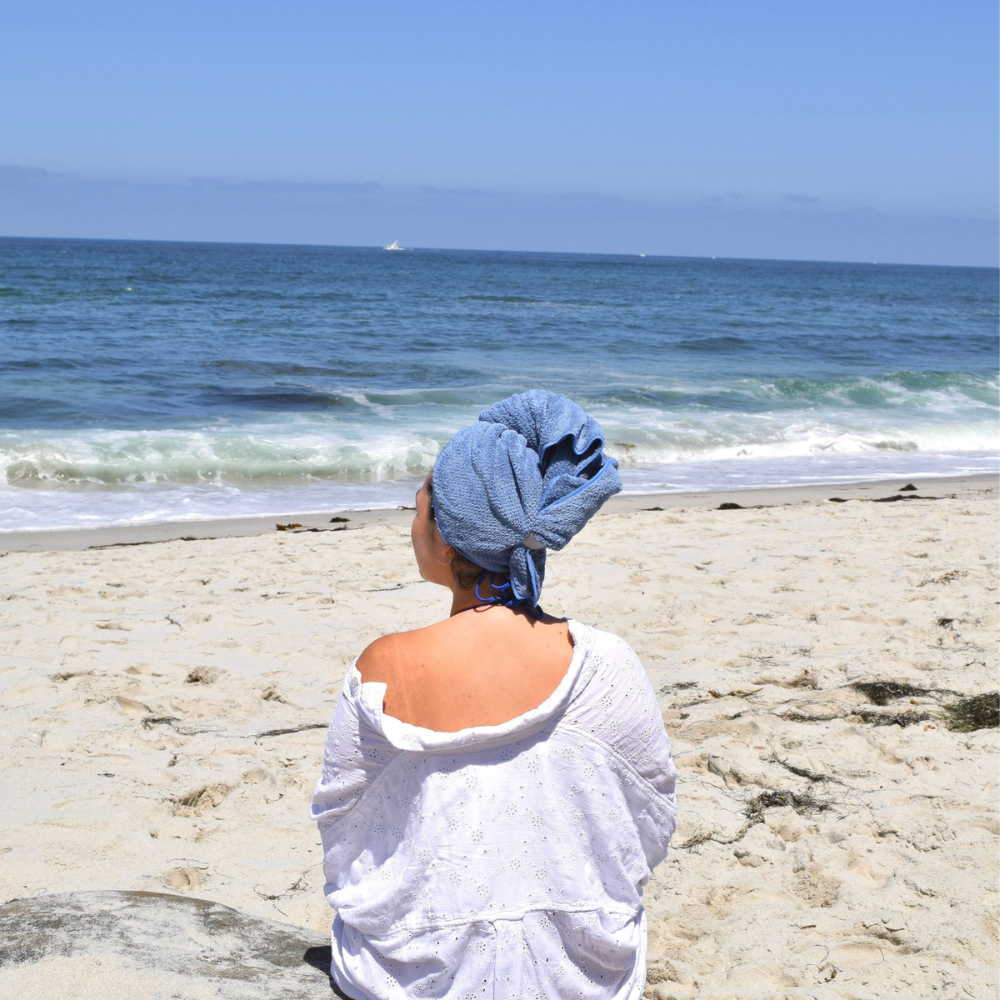 VOLO Hero Hair Towel- Cielo Blue Luxe Tube