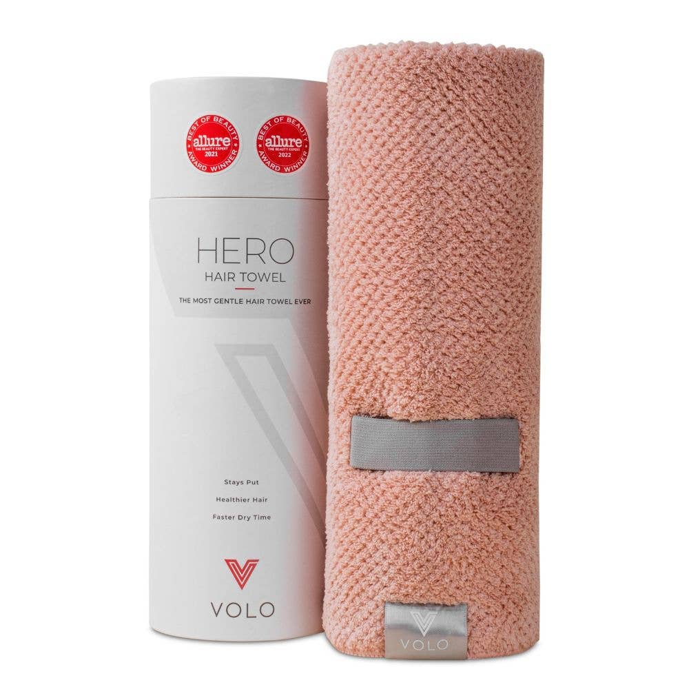 VOLO Hero Hair Towel- Cloud Pink Luxe Tube