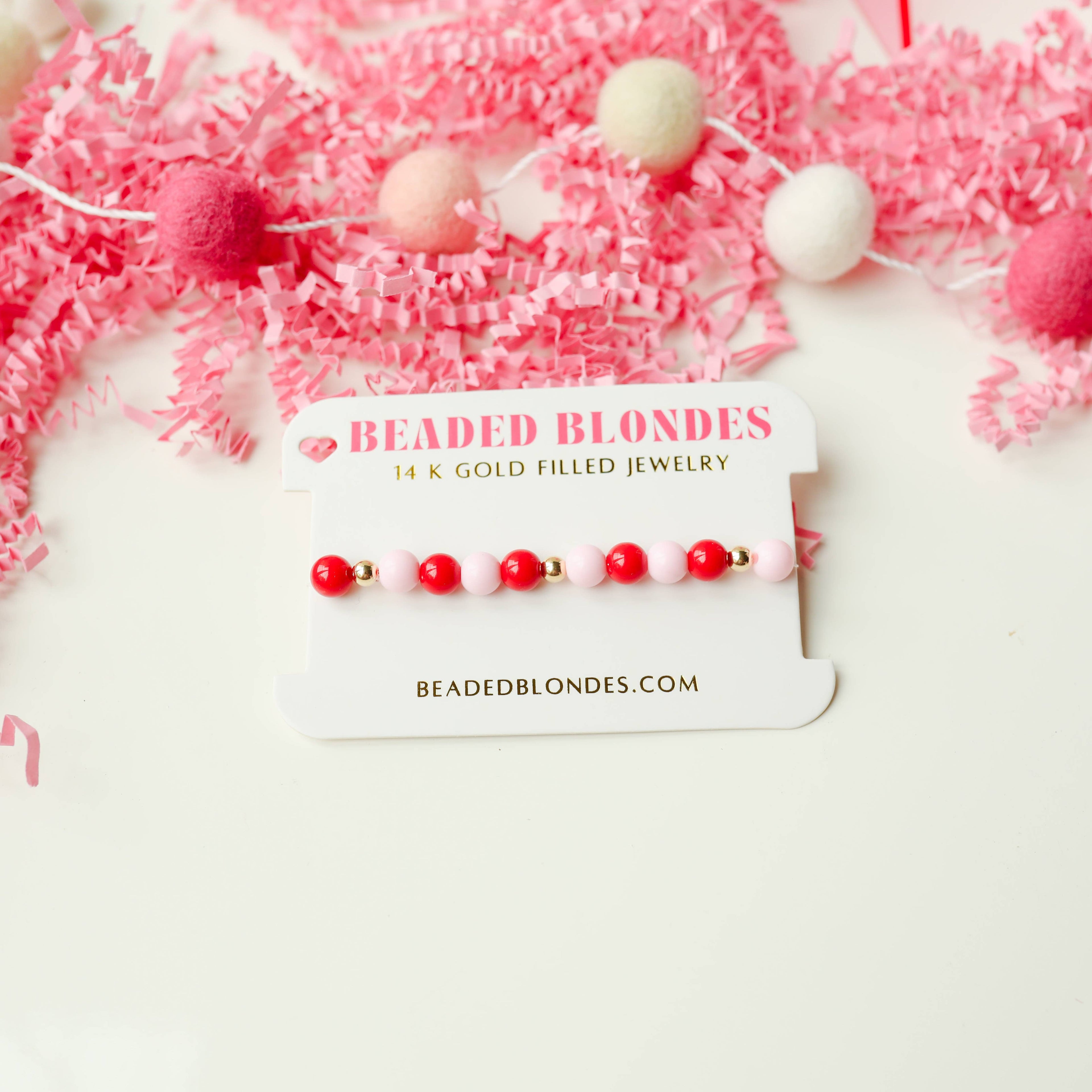 Red / Light Pink Bubble Bracelet